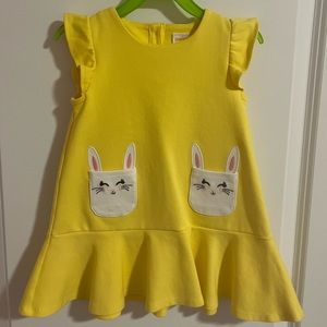 Gymboree yellow bunny dress for toddler girl. Size 2T.